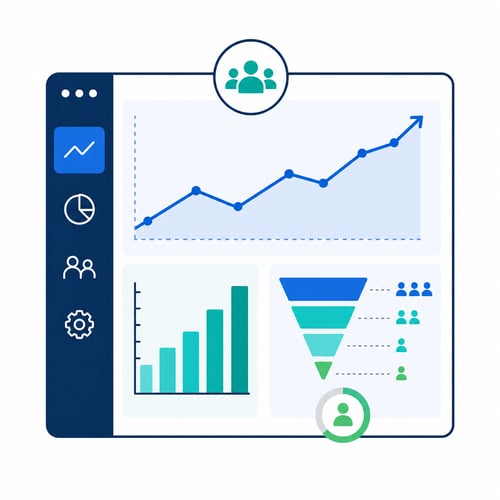 Grafici di tracciamento dei risultati di una campagna di marketing B2B