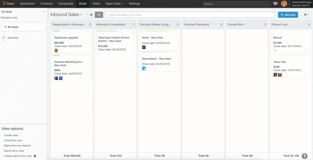 CRM di hubspot deal stage